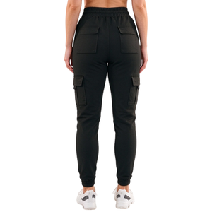 Pantalones deportivos ajustados de otoño para mujer, con bolsillos, cintura elástica con cordón, estilo casual, con banda en el tobillo, ecológicos y que absorben el sudor - Product Image 6