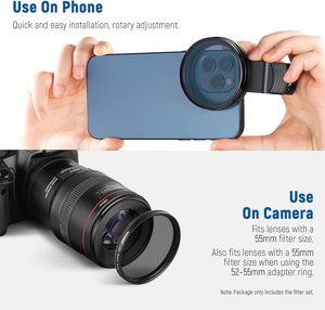 Neewer 52mm CPL ND32 <span class=keywords><strong>ND</strong></span> Sao lọc 4 tốt nghiệp lọc màu clip trên bộ lọc Kit cho điện thoại và máy ảnh - Product Image 6