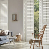 Persianas Clásicas Manuales de Madera Real, Persianas Interiores de Madera de Tilo, Persianas Plegables, Persianas de Lamas, Tamaño Personalizado para Puertas de Patio