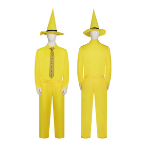 Star's Edge Men's Yellow <b>Scarecrow</b> Costume Set <b>Hat</b> Shirt Trousers Tie Halloween - Product Image 4