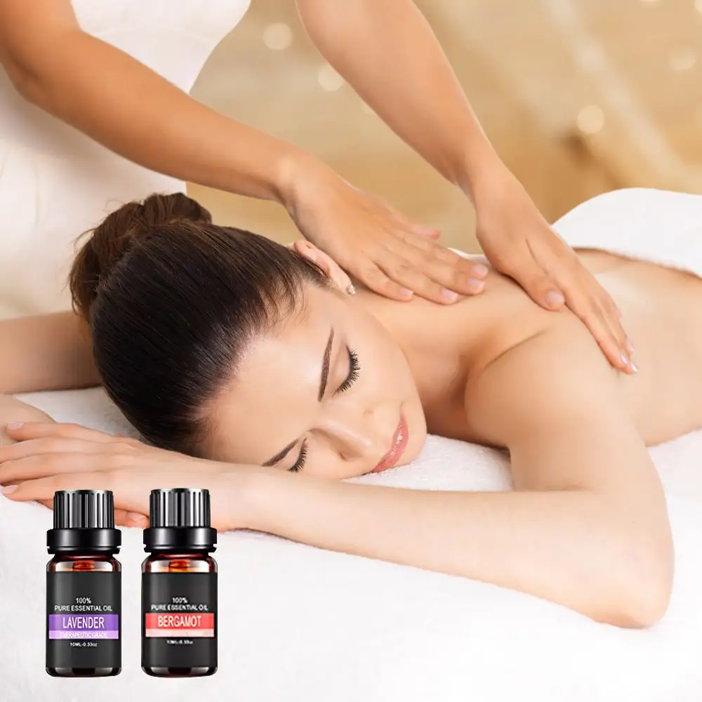 Huile essentielle de Massage, flacon noir, 10ml, lavande, Eucalyptus, étanche, sans marque privée, naturelle, huile essentielle, Massage