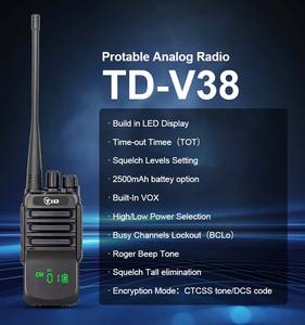 Radio Bidireccional Portátil TID TD-V38 con Bluetooth, Programable, Analógico Profesional VHF/UHF, 2500mAh, Larga Duración en Espera, Walkie Talkie para Exteriores - Product Image 2