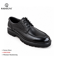 Chaussures habillées décontractées pour hommes en cuir de veau, à lacets, semelle épaisse, personnalisables RADOLFA