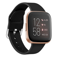 Correa de reloj de silicona deportiva transpirable suave ajustable clásica correa de repuesto para Fitbit Versa 2 pulsera impermeable para hombres y mujeres