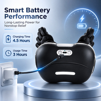 Masseur de cou populaire 4D à pétrissage pour épaules et dos, sans fil, rechargeable, 2000 mAh, 3 heures d'autonomie, USB-C, pour la maison et le bureau
