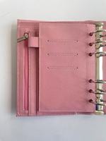 Carnet de budget A6/A7 de luxe personnalisé, planificateur à 6 anneaux, couverture rigide en cuir grainé de haute qualité, feuille de rechange, pochette zippée