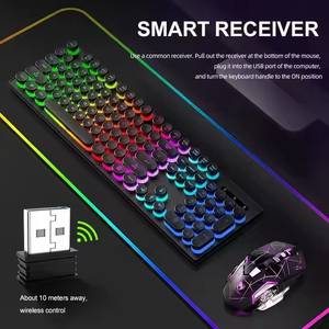 Vente flash - Clavier et souris sans fil rechargeables VONN TF380 pour jeux - Clavier rétroéclairé 6D - Souris - Ensemble 2 en 1 pour les joueurs - Product Image 3