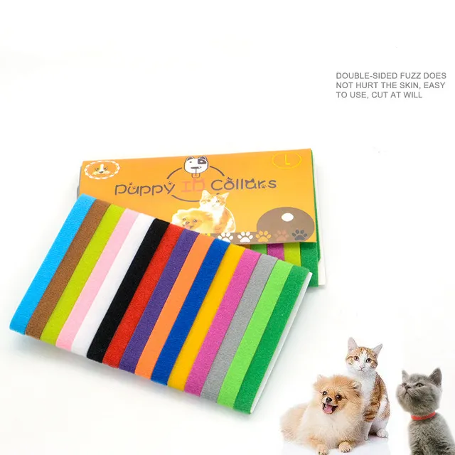 सबसे अच्छा बेच 15 रंग पैक डबल-पक्षीय नरम समायोज्य आईडी बैंड पिल्ला Whelp आईडी कॉलर नवजात पालतू कुत्ते के लिए बिल्ली