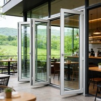 Porte pliante de balcon en aluminium et verre de conception moderne haut de gamme EBON