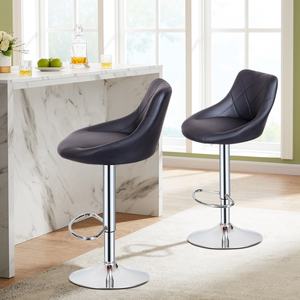Restaurant-Möbel PU-Leder Gepolsterter Drehbarer Küchenhocker Italienisch für Kücheninsel 2er-Set - Product Image 1