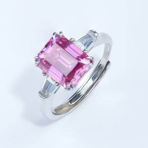 แหวนมอสซาไนต์สีชมพู 3 กะรัต หรูหรา เงินแท้ 925 เครื่องประดับหมั้น แหวนเงินแท้ 925 พร้อมใบรับรอง GRA - Product Image 2