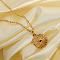 INS HOT 18K Plaqué Or Cristal Pave Lune Étoile Pendentif Croissant Zircon colliers En Acier Inoxydable Collier Bijoux