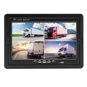 Moniteur de voiture à écran LCD TFT 7 pouces, écran quadruple, 4 canaux, 4 broches, entrée vidéo aviation <span class=keywords><strong>12V</strong></span> 24V <span class=keywords><strong>pour</strong></span> camion, bus, <span class=keywords><strong>camping</strong></span>-<span class=keywords><strong>car</strong></span> - Product Image 1