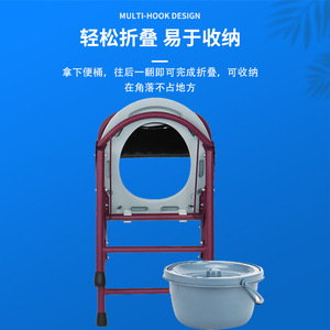 Guangxin Portable <b>Folding</b> <b>Commode</b> Chair For Elderly And Pregnant Women High Back Support Toilet Chair - Product Image 2