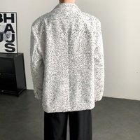 Blazer décontracté pour homme orné de sequins, coupe ample, revers cranté, simple boutonnage, veste de costume de soirée pour performance scénique