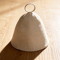 Chapeau de sauna en laine de qualité supérieure, doux, absorbant, durable et confortable, adapté aux hôtels, aux centres de bien-être et aux spas