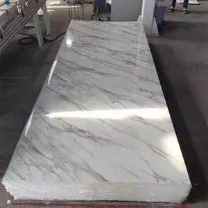 PVC wall panel Material High Glossy 3Mm Pvc Marble Sheet Panel uv wall pu stone panel For home Decoration
