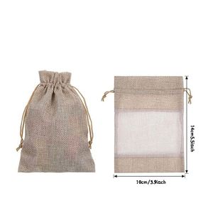 ถุงผ้าออร์แกนซ่ารักษ์โลกขนาด 10x14 ซม. พร้อมเชือกผูก สำหรับใส่ของขวัญหรือเครื่องประดับ เหมาะสำหรับงานแต่งงาน - Product Image 2