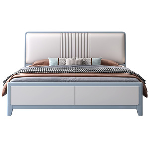 Sang Trọng Hiện Đại Da Đôi Vua Nữ Hoàng Kích Thước Bọc Mềm Thấp Giường Cơ Sở Nền Tảng Giường Khung Trong Phòng - Product Image 3