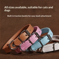 Collier pour animaux de compagnie en cuir PU, collier réglable pour chat et chien, rembourrage doux, attache de laisse en D, plusieurs couleurs, toutes tailles, vente en gros, OEM