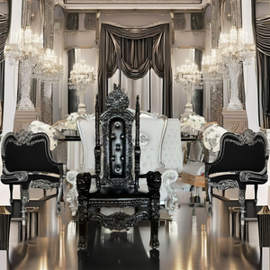 Moderner Luxus Black <span class=keywords><strong>King</strong></span> Throne Stuhl für Braut und Bräutigam für Hochzeits essen Wohnzimmer im Freien Hotel-für Halle und Schlafzimmer - Product Image 4