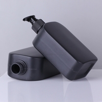 Bouteille cosmétique en plastique HDPE carrée de luxe personnalisée conteneur pour shampooing gel douche 500Mi inventaire noir dégradé pour lotion