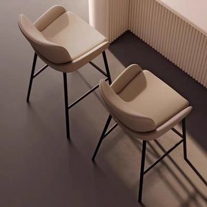 <span class=keywords><strong>Tabouret</strong></span> de <span class=keywords><strong>bar</strong></span> nordique avec dossier en cuir, siège rembourré, sans accoudoirs, design moderne, structure en fer, usage commercial, restaurant, <span class=keywords><strong>bar</strong></span>, café - Product Image 3