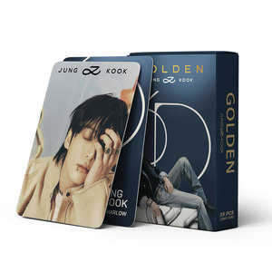 Kpop <span class=keywords><strong>Idol</strong></span> Group Merch 55 unids/caja Jung Kook GOLDEN Photocard Lomo Card Photo Card - Product Image 1