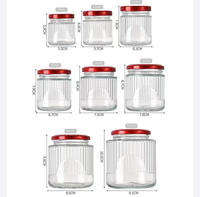 Bocaux en verre cylindriques transparents de 75 ml à 500 ml, design droit avec couvercle hermétique pour colle florale et crème à lait