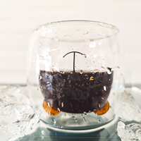 Haute qualité Transparent ours forme Double paroi verre tasses à café 8OZ tasse café boisson Cocktail Cappuccino