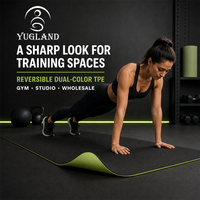Tapete de Yoga Yugaland de TPE Suave, Doble Capa, Antideslizante, para Estiramiento, Ejercicio en Casa, Pilates, Distribuidor de Fábrica al por Mayor
