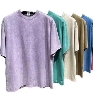 T-shirt en coton surdimensionné pour homme, teint en pièce, couleur unie, col rond, manches courtes, coupe décontractée en jersey tricoté - Product Image 1