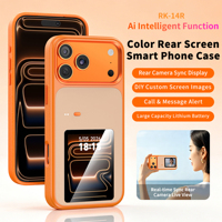 Nouvelle coque de téléphone DIY intelligente RK-Y40H avec IA et NFC pour iPhone 17 16 15 14 Pro Max, avec écran couleur intégré