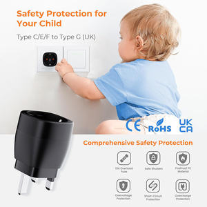 Adaptateur de <span class=keywords><strong>voyage</strong></span> europé<span class=keywords><strong>en</strong></span>/Italie/Brésil/Suisse vers Royaume-Uni/Malaisie/<span class=keywords><strong>Chypre</strong></span>/Singapour avec fusible 13A - Product Image 6