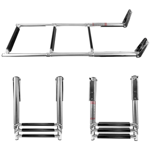 Perlengkapan Kapal Laut, Aksesoris Kapal, Tangga Kapal Teleskopik 4 Langkah dari Baja Anti Karat, Tangga Renang Dermaga, Tangga Kapal Pesiar - Product Image 6