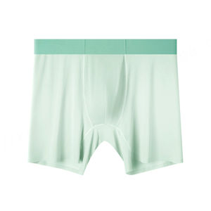 Calzoncillos de hombre de marca blanca con logotipo personalizado OEM ODM, ropa interior de hombre de pierna larga de alta calidad, Calzoncillos Bóxer deportivos sin costuras de seda helada - Product Image 3