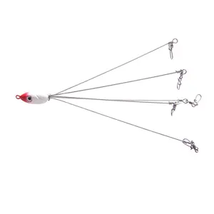 Lutac ALABAMA Umbrella Rig con 3 D Lure Eyes 10G 20cm Spinner Bait Jig Lure Five Wires Matel Señuelo de pesca