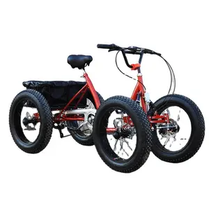 Pedal de pneu gordo para quadriciclo, quadriciclo de neve, 4 rodas, bicicleta, liga de alumínio preta, 6 velocidades, pneus de neve, 200kg, mais recente, 2023