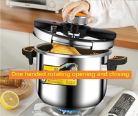 Casserole à pression en acier inoxydable 304 de 4 à 10 L, grande capacité, couvercle rotatif à une main, verrou de sécurité, ustensiles de cuisine pour cuisinière à gaz