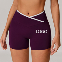 Pantalon de contraste de couleur coupe en V pour femmes en gros Short de cyclisme de yoga d'entraînement extensible dans les quatre sens à séchage rapide