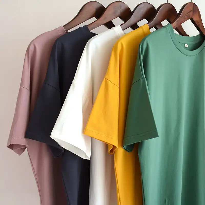 Drop Shoulder Blank Oversized 100 Cotton T-shirt Custom graphic streetwear 100% organic cotton t shirt for men