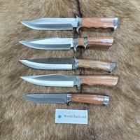 Couteaux de chasse à lame fixe Sharp Bowie couteaux russes forgés à la main avec protège-mains couteau tactique à manche en bois