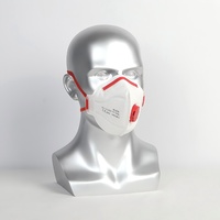 Masque facial à profil plat FFP3 NR D avec valve d'expiration, sangle de tête confortable et homologué CE EN149