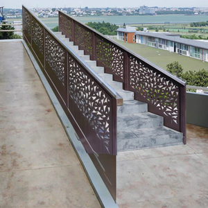 Clôture de <span class=keywords><strong>jardin</strong></span> en métal découpé au laser décorative, balustrades de cour avant, rampes, design élégant, clôture de villa, treillis, modélisation 3D - Product Image 3