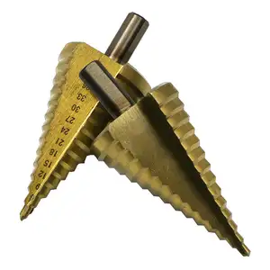 1Pcs 4-42 mm HSS Titanium Coated Step Drill Bit Drilling Power Tools Metal High Speed Steel Wood Hole Cutter Step Cone Drill Bit