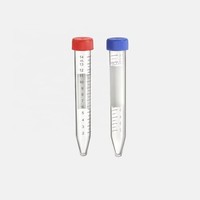 Tube à centrifuger Labtex 15 ml rouge et bleu à bas prix, tube en plastique PP de laboratoire, fond conique, tubes de prélèvement sanguin