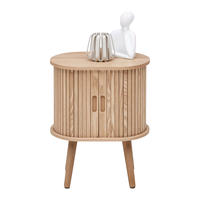 Combohome Table basse moderne, armoire ronde avec portes coulissantes, collection de produits de salon nordique pour la maison