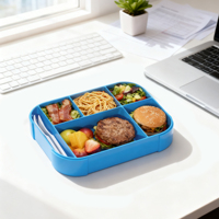 Isolierte thermische Tiffin mit fünf Fächern Lebensmittel behälter für Erwachsene Schule Bento Lunch Box Kinder Kunststoff