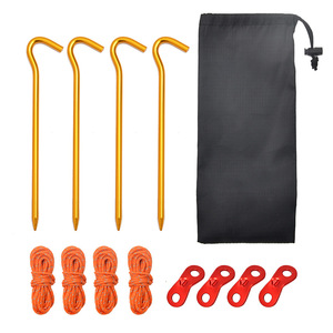 Ensemble de piquets de sol en aluminium 18 cm, type V trigonal, pour tente, bâche de camping, boucle de corde coupe-vent, équipement d'extérieur - Product Image 5
