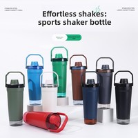 Bouteille d'eau sport transfrontalière en acier inoxydable 304, shaker portable grande capacité, tasse à thé isotherme sous vide avec poignée anti-chute